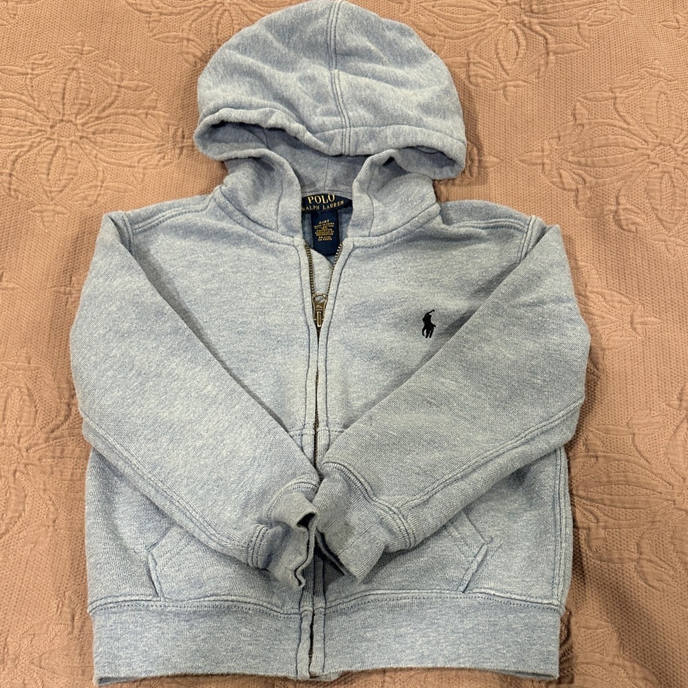 Polo by Ralph Lauren Kids Light Blue Zip-Up Hoodie 4T